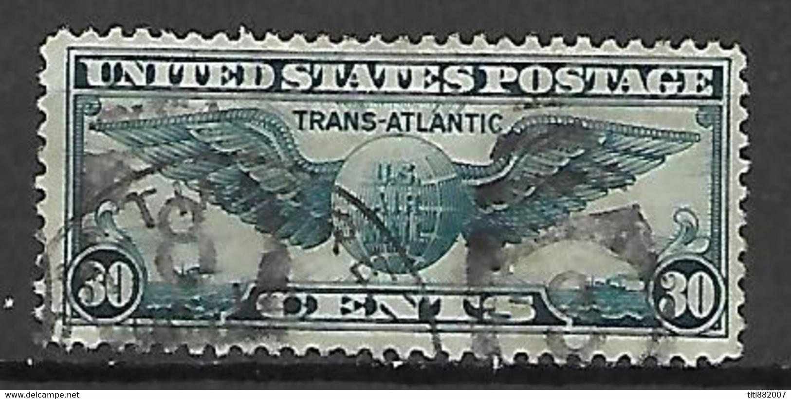 ETATS - UNIS    -     Poste Aérienne   -  1939  .  Y&T N° 25 Oblitéré.   Insigne De Pilote - 1a. 1918-1940 Oblitérés