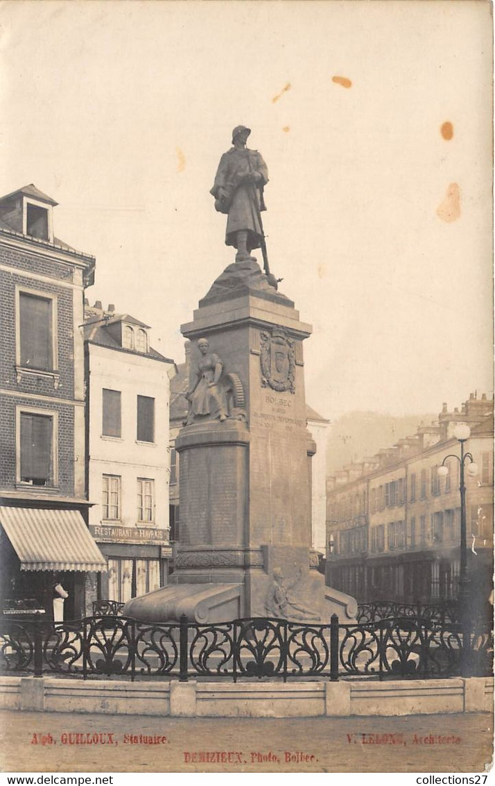 76-BOLBEC- CARTE-PHOTO- MONUMENT AUX MORTS - Bolbec