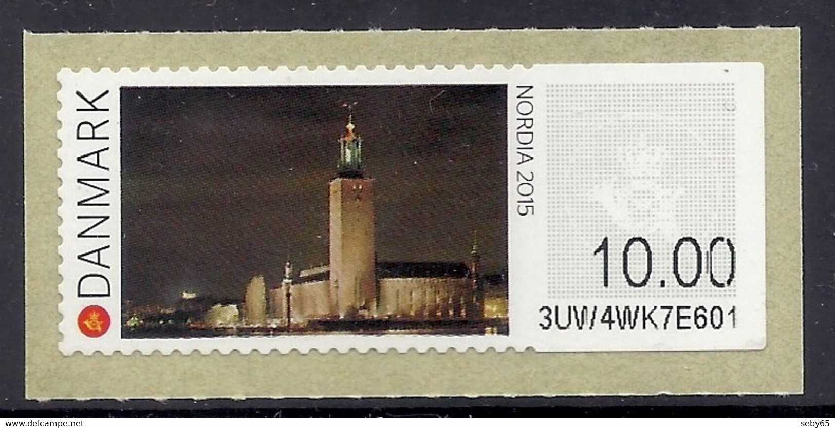 Danmark 2015 - Nordia 2015, View Of Stockholm City Hall, Architectures, Monuments - ATM MNH - Timbres De Distributeurs [ATM]