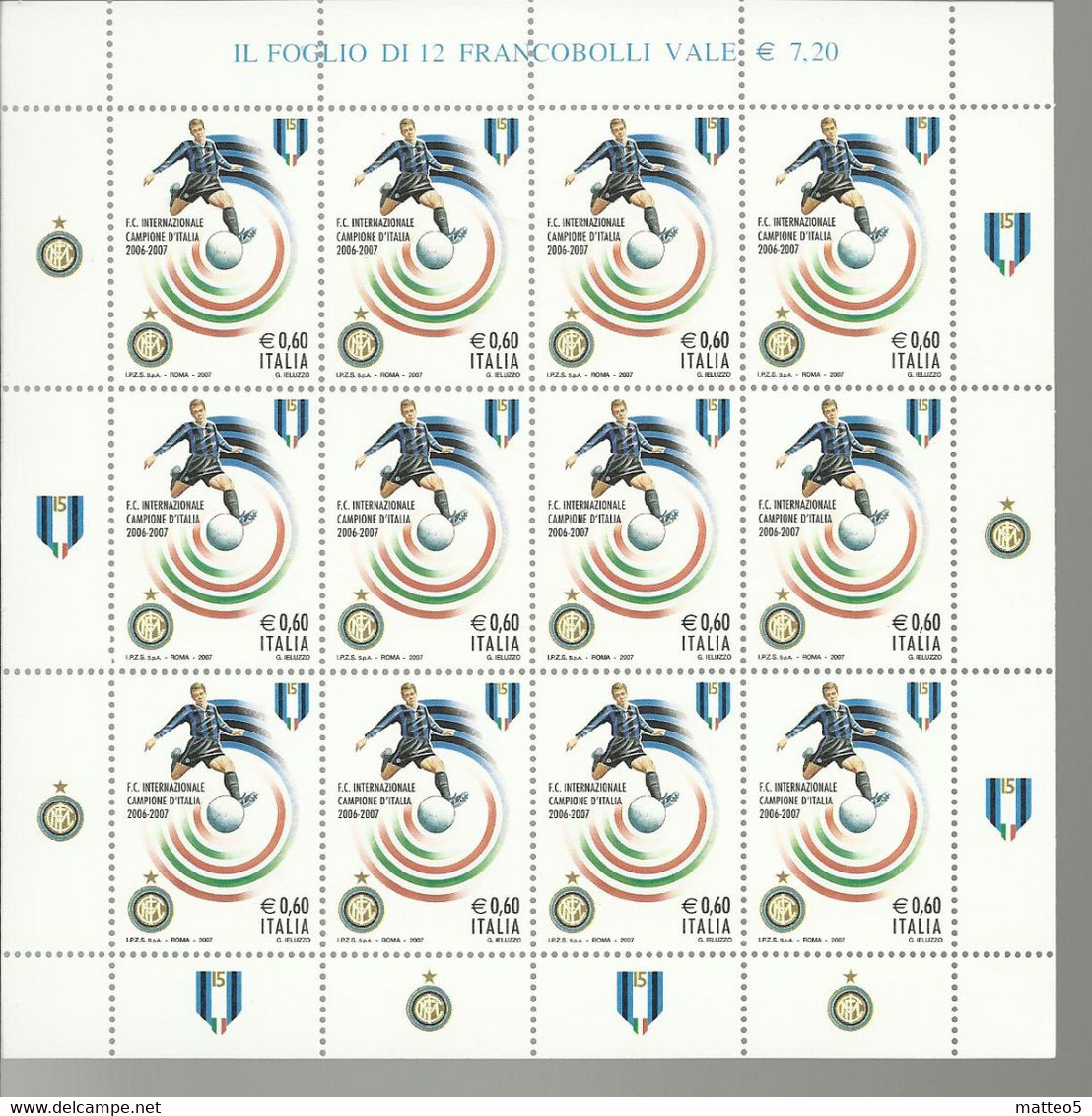 F.C. Internazionale - Campione D'Italia  20062007 - Hojas Bloque