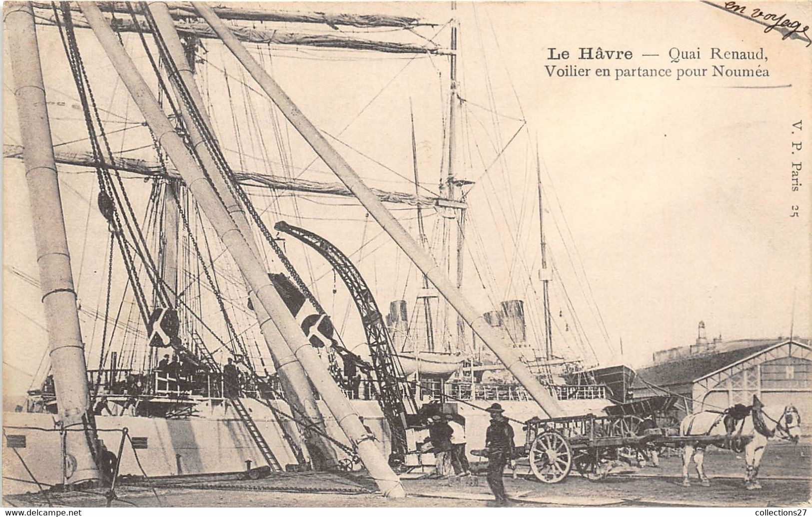 76-LE-HAVRE- QUAI RENAUD , VOILLIER EN PARTANCE POUR NOUMEA - Haven