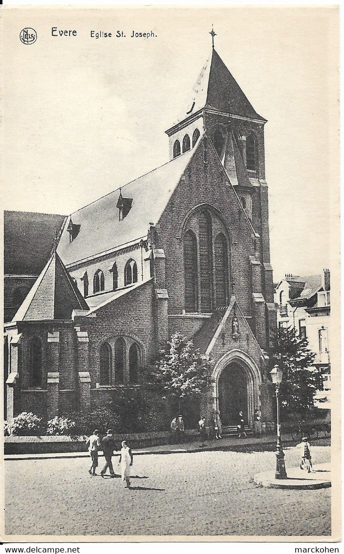 BRUXELLES (1140) - RELIGION : Église St-Joseph, Chaussée De Louvain à EVERE. Petite Animation. CPA. - Evere