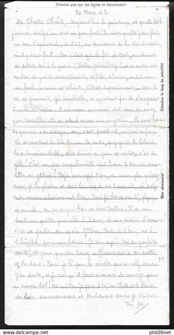 Lettre En Franchise Prisonnier De Guerre De Oflag  IV D à Elsterhorst Le 31/3/1943 à Blondefontaine  France Occupée B/TB - Guerre (timbres De)