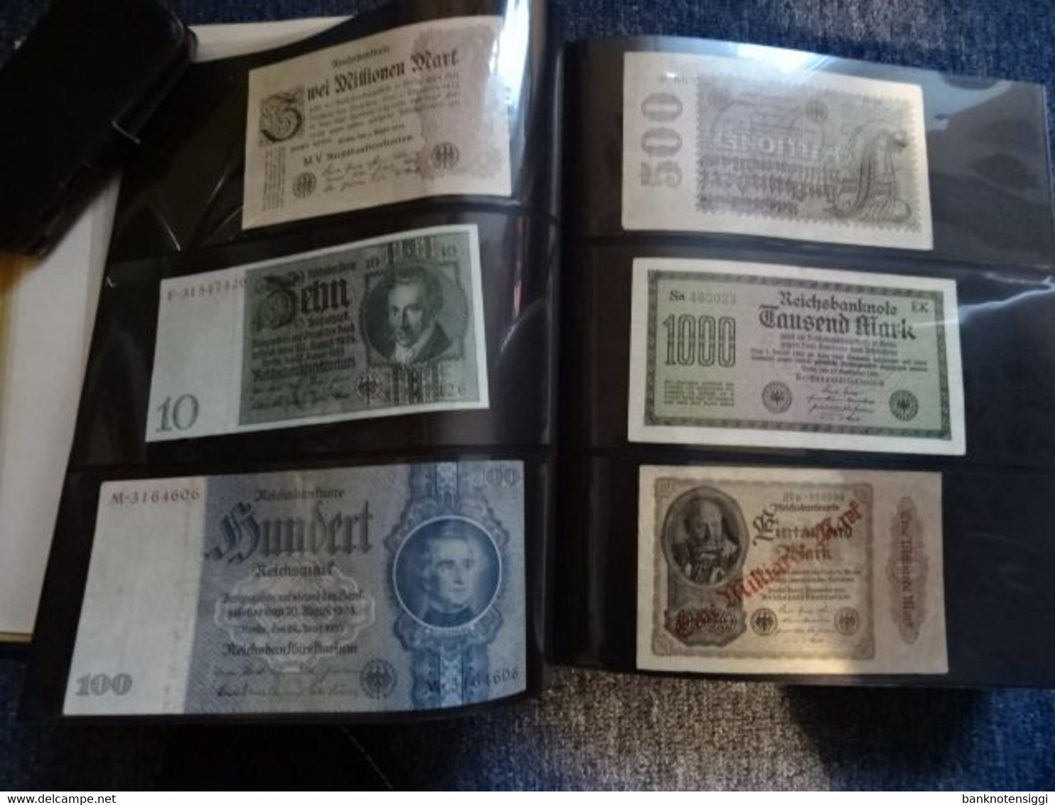 1 Banknotensammlung Mit Deutschen Reichsbanknoten Im Album - Sammlungen