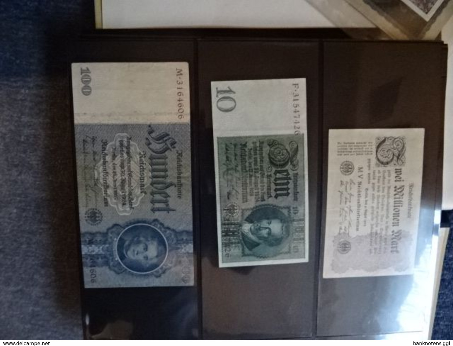 1 Banknotensammlung mit deutschen reichsbanknoten im Album