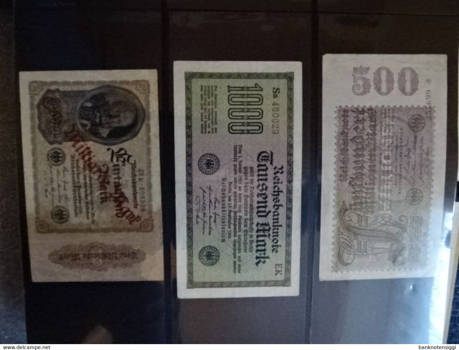 1 Banknotensammlung mit deutschen reichsbanknoten im Album