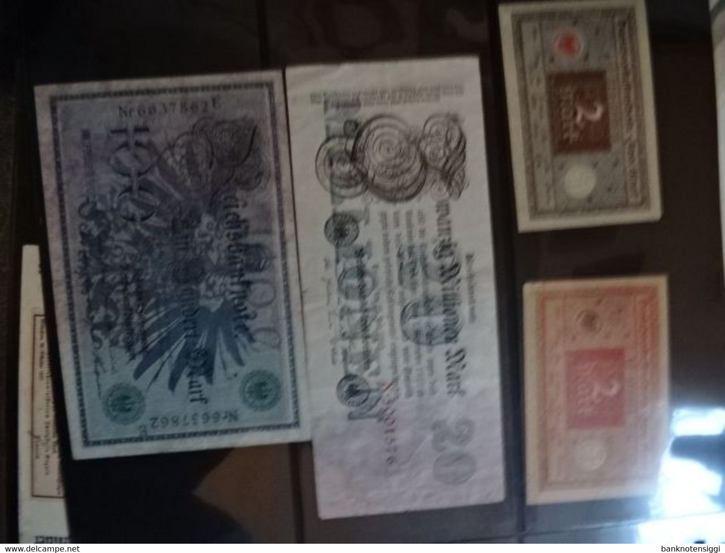 1 Banknotensammlung mit deutschen reichsbanknoten im Album