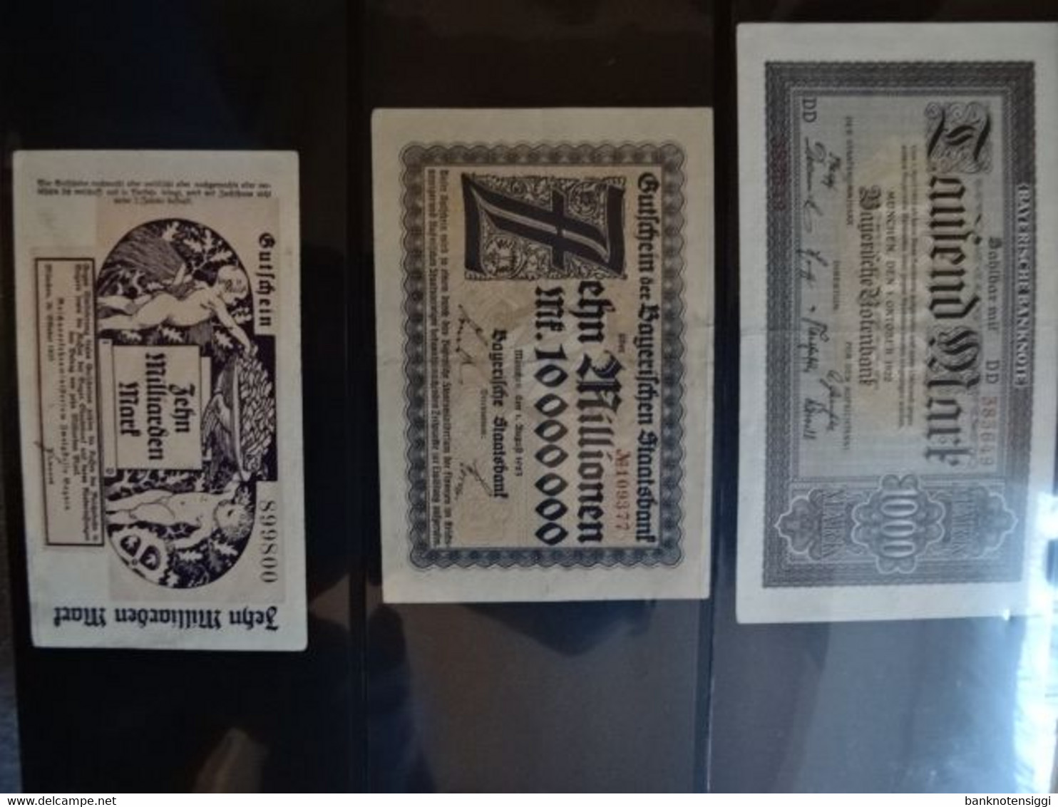 1 Banknotensammlung mit deutschen reichsbanknoten im Album