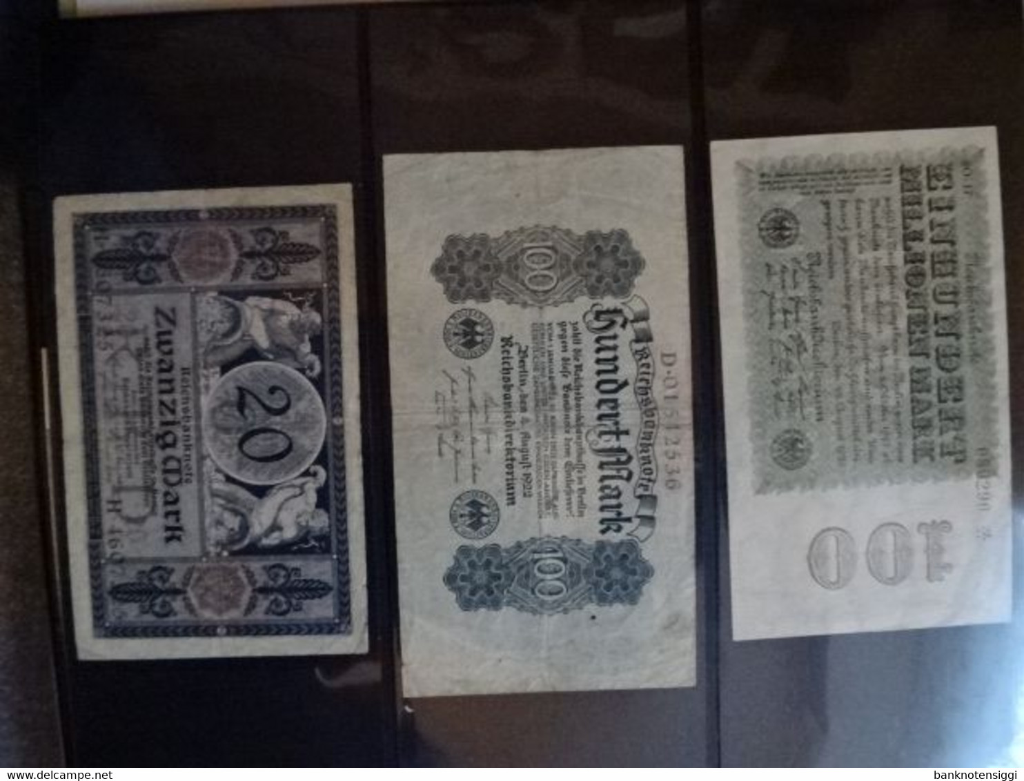 1 Banknotensammlung mit deutschen reichsbanknoten im Album