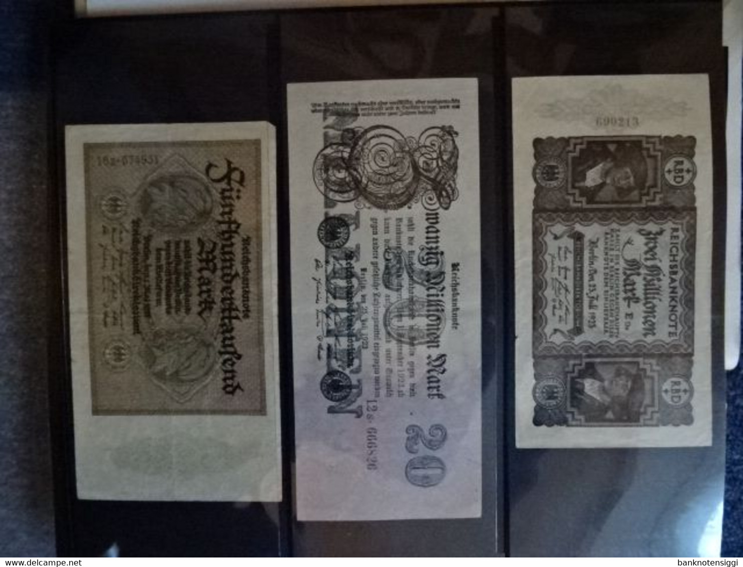 1 Banknotensammlung mit deutschen reichsbanknoten im Album