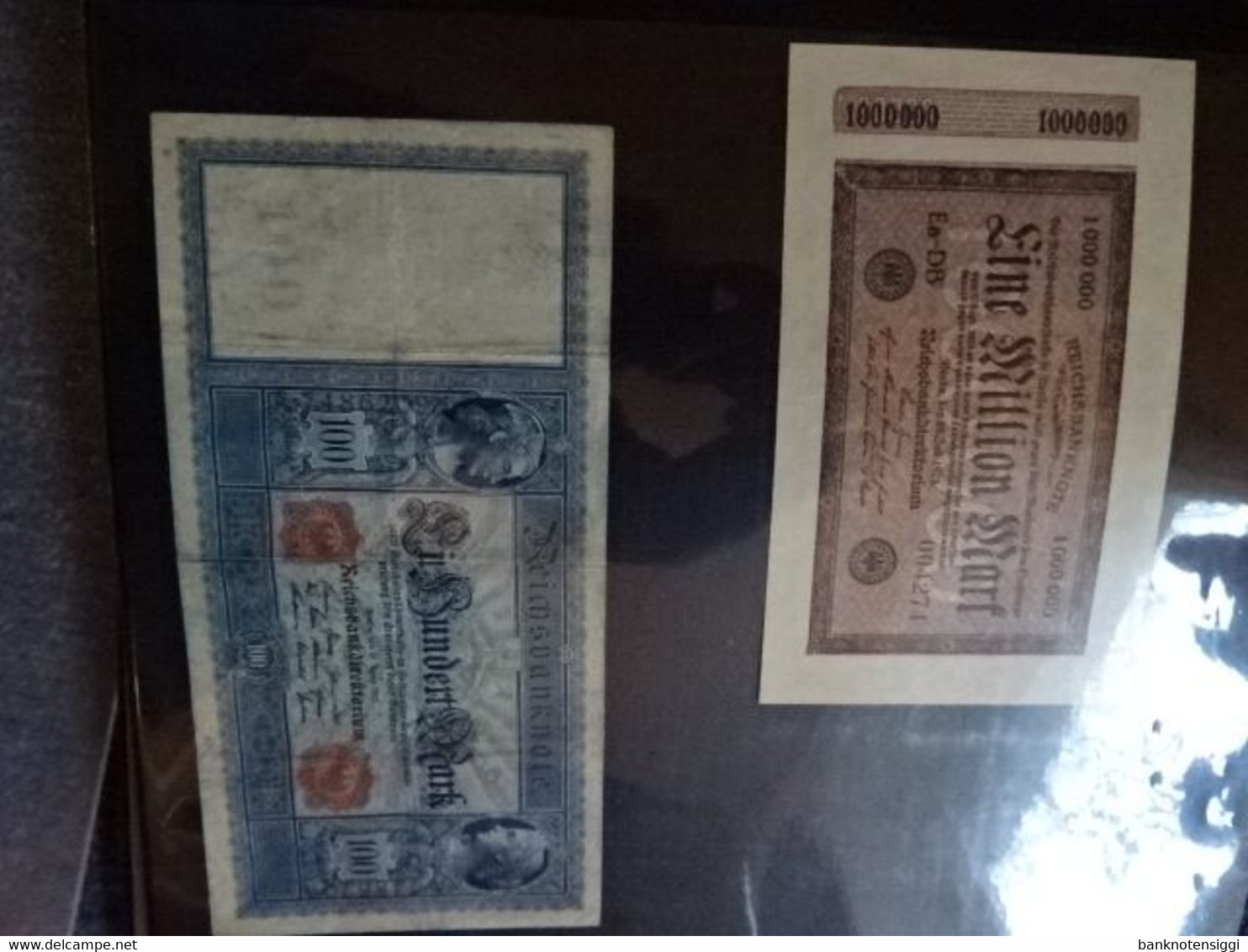 1 Banknotensammlung mit deutschen reichsbanknoten im Album