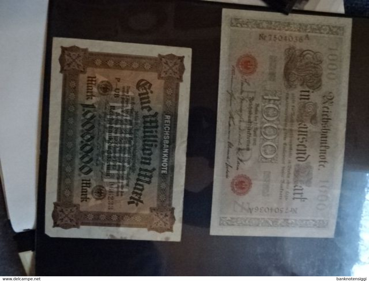 1 Banknotensammlung mit deutschen reichsbanknoten im Album