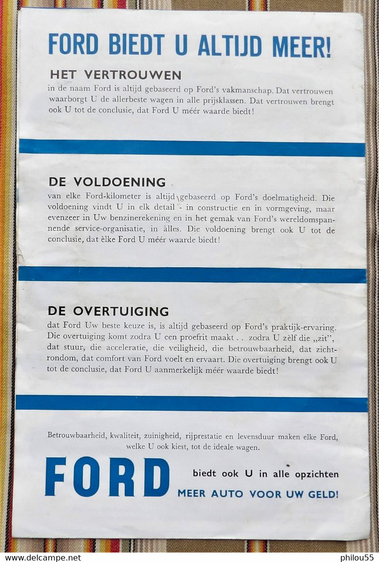 Depliant Publicitaire  Voitures  FORD 1961 Van Oudsher De Auto Van De Toekomst - Sachbücher