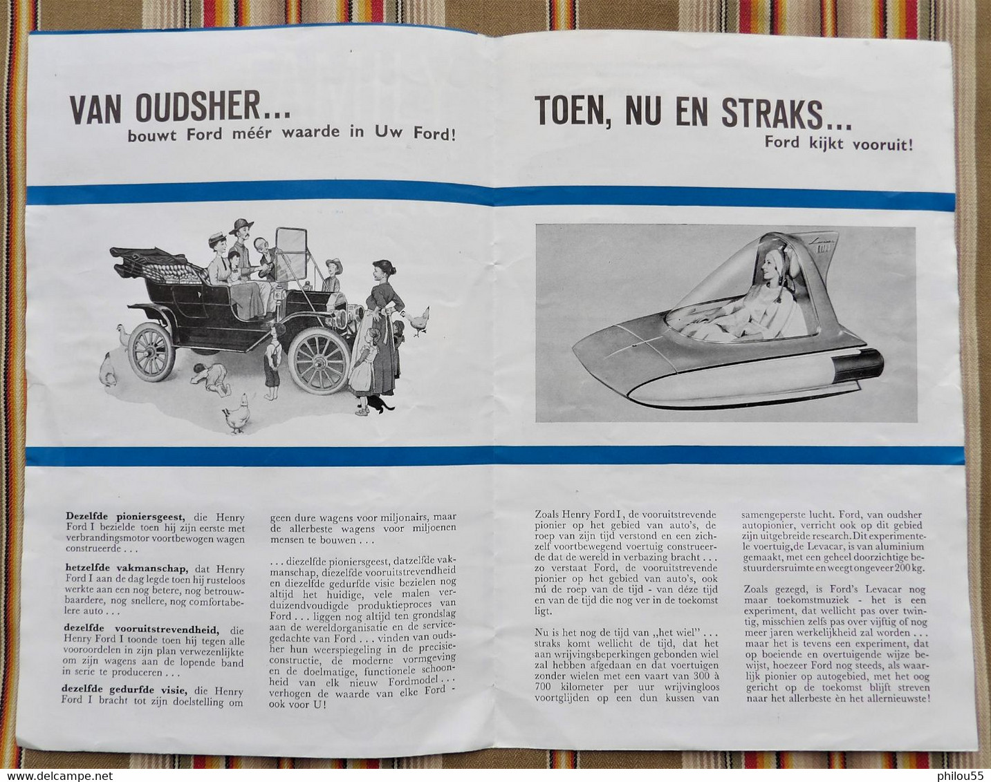 Depliant Publicitaire  Voitures  FORD 1961 Van Oudsher De Auto Van De Toekomst - Praktisch