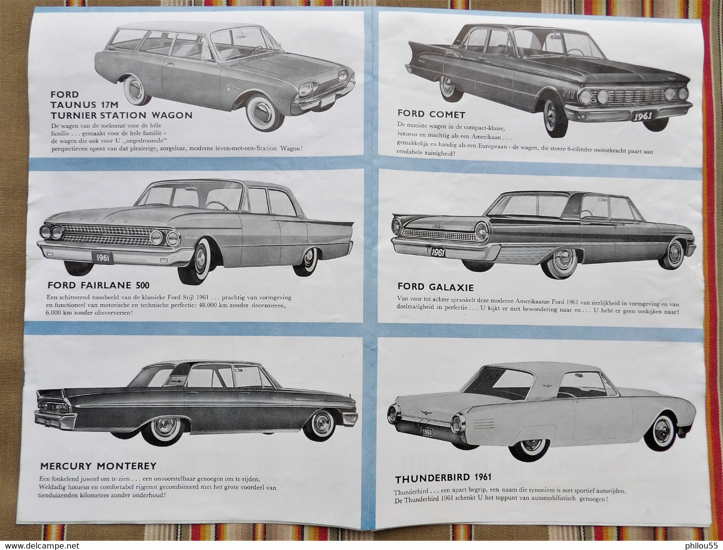 Depliant Publicitaire  Voitures  FORD 1961 Van Oudsher De Auto Van De Toekomst - Sachbücher