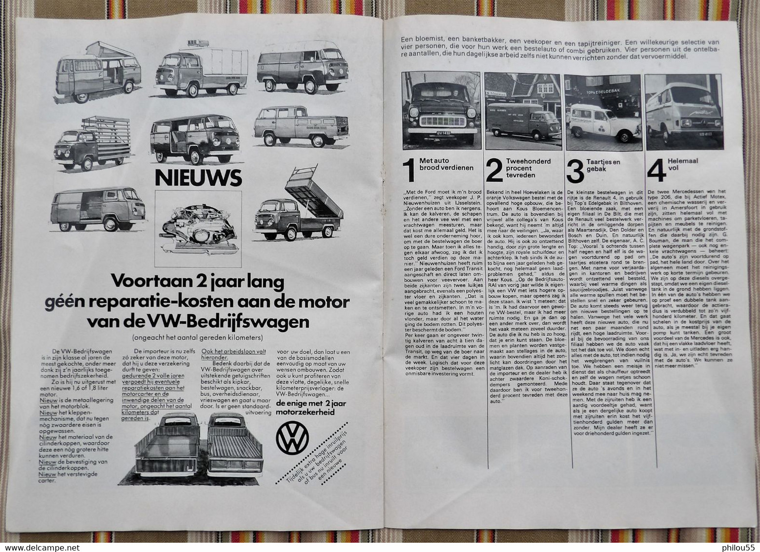 revue publicitaire  DE AUTO ALS WERKTUIG Comparatif utilitaires