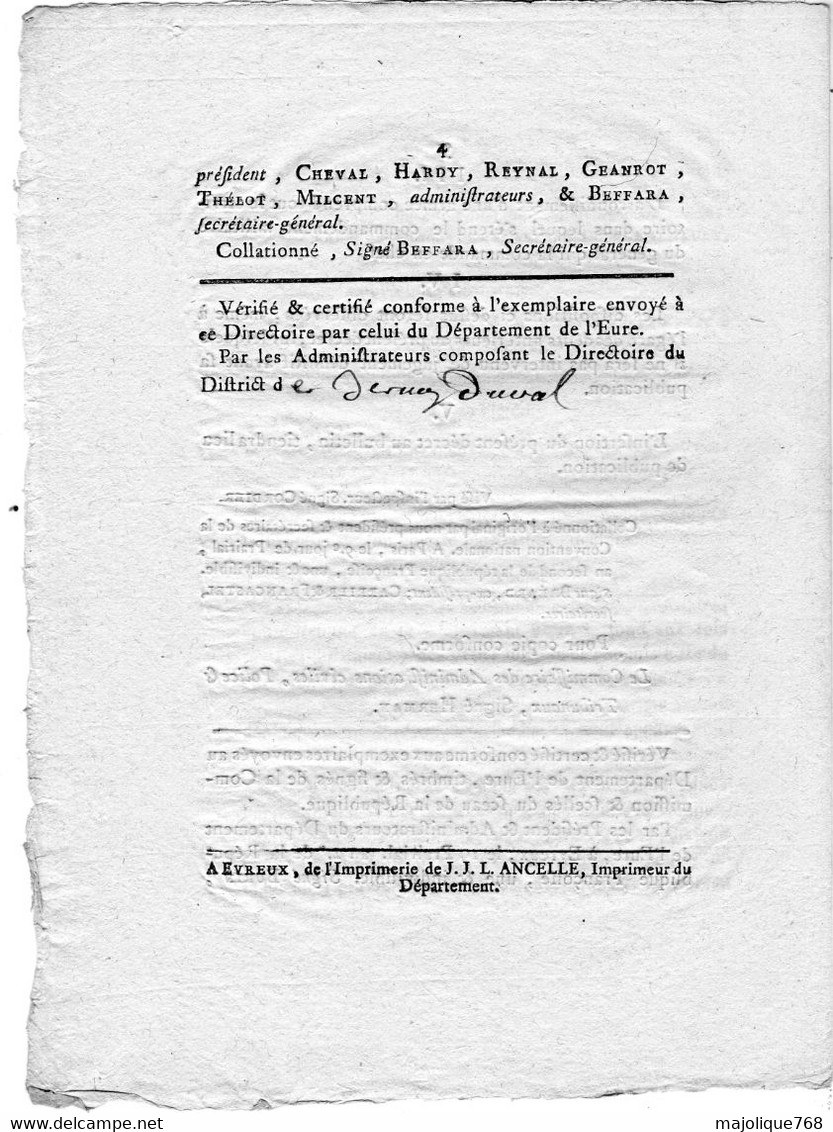 Décrets De La Convention Nationale Du 27e & 29e, Jour De Floréal, An Second De La République Françoise, Une & Indivisibl - Décrets & Lois