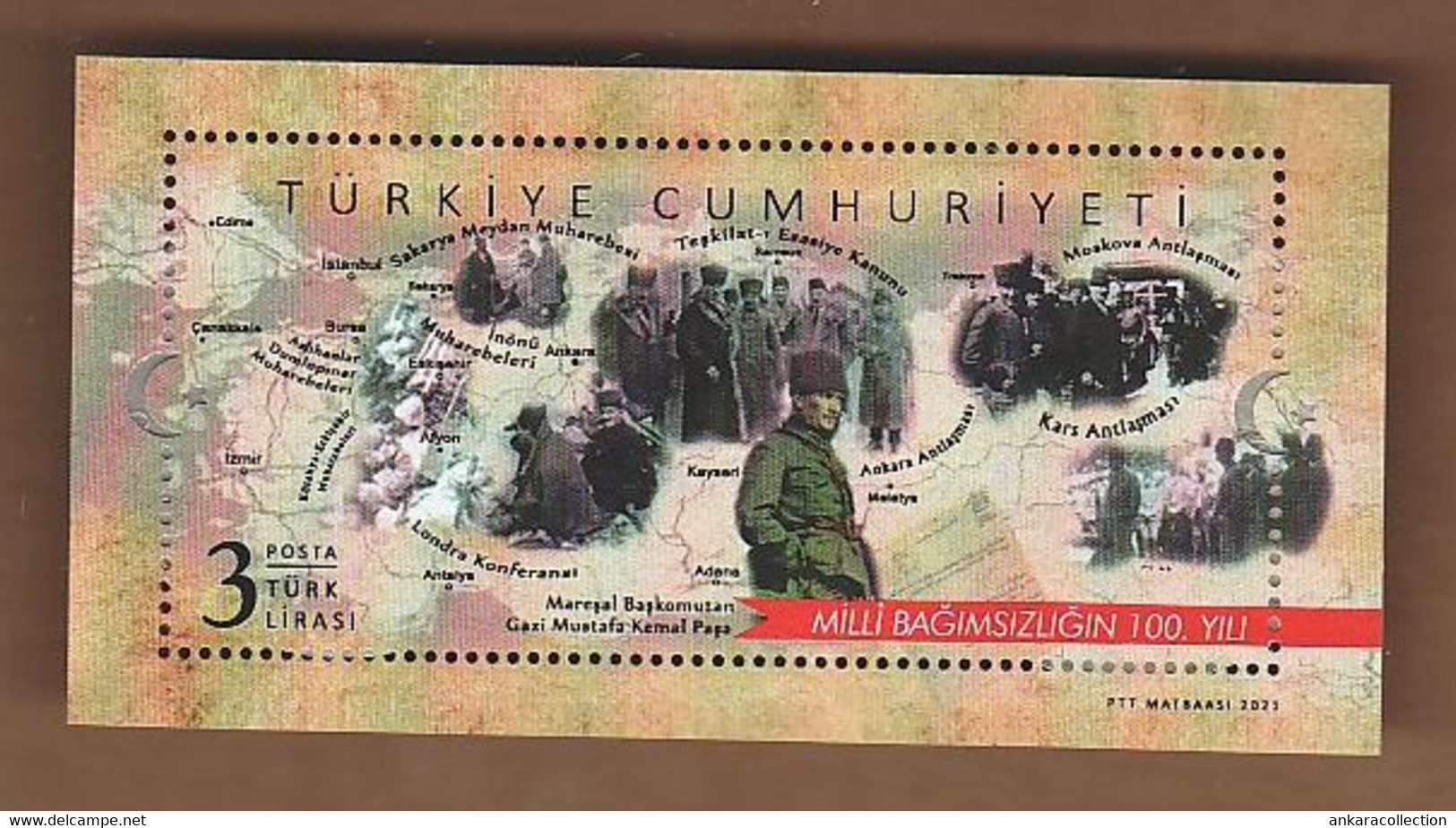 AC - TURKEY BLOCK STAMP - CENTENARY OF NATIONAL INDEPENDENCE BLOCK MNH 06 JANUARY 2021 MUSTAFA KEMAL ATATURK - Hojas Bloque