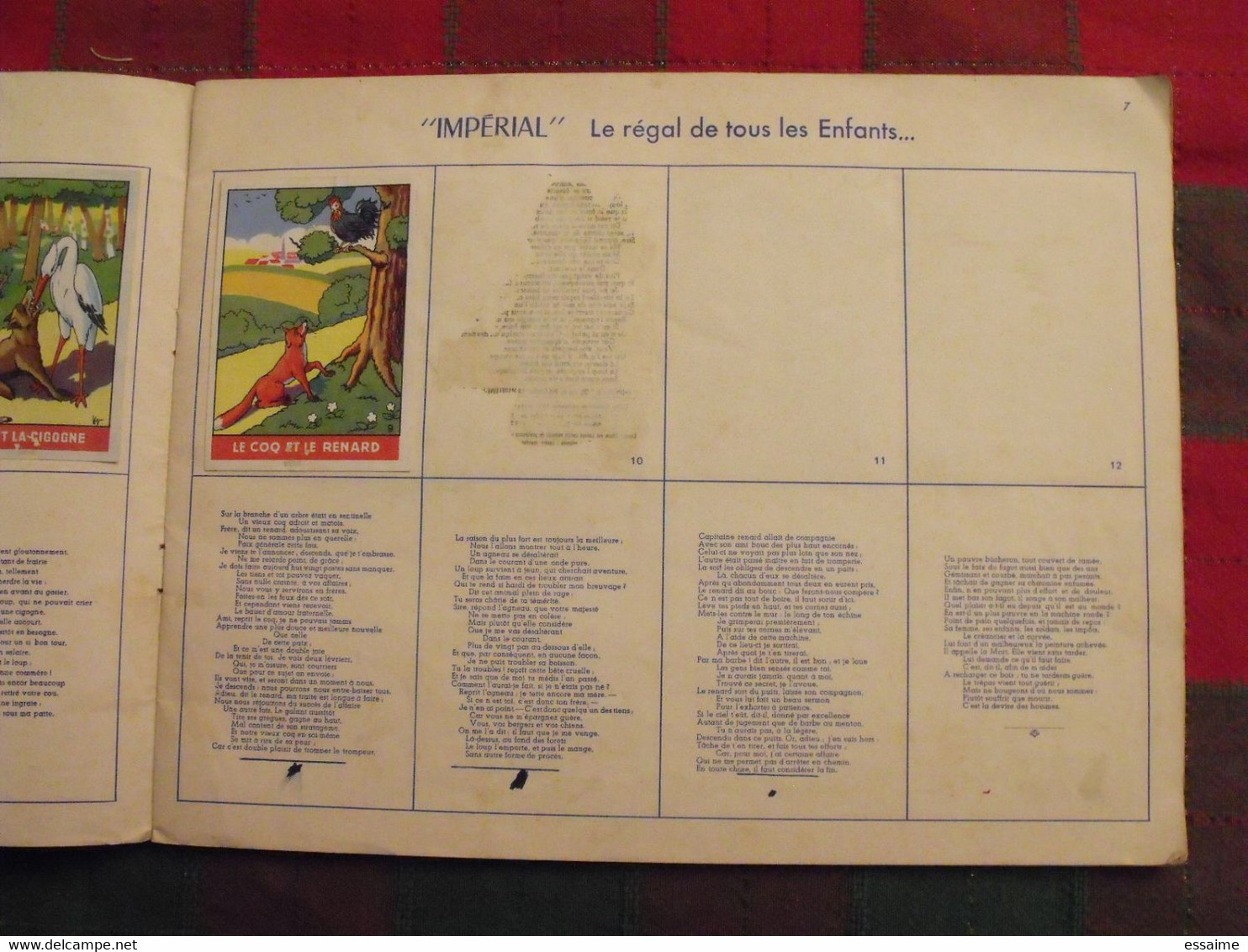 album d'images Fables de La Fontaine. flan entremets Impérial. contient 76/96 images. vers 1960. lot 5