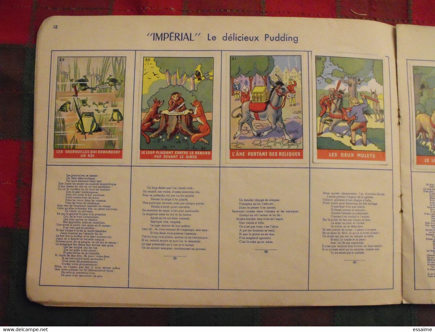 album d'images Fables de La Fontaine. flan entremets Impérial. contient 76/96 images. vers 1960. lot 5