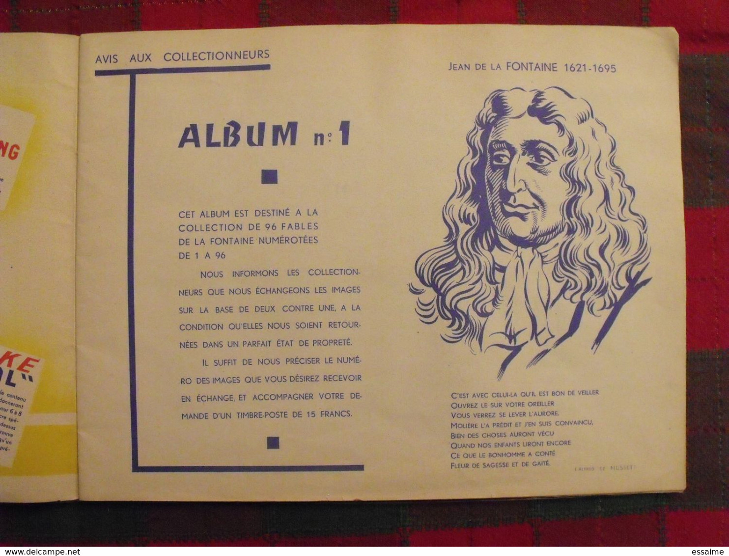 Album D'images Fables De La Fontaine. Flan Entremets Impérial. Contient 74/96 Images. Vers 1960. Lot 3 - Albums & Catalogues
