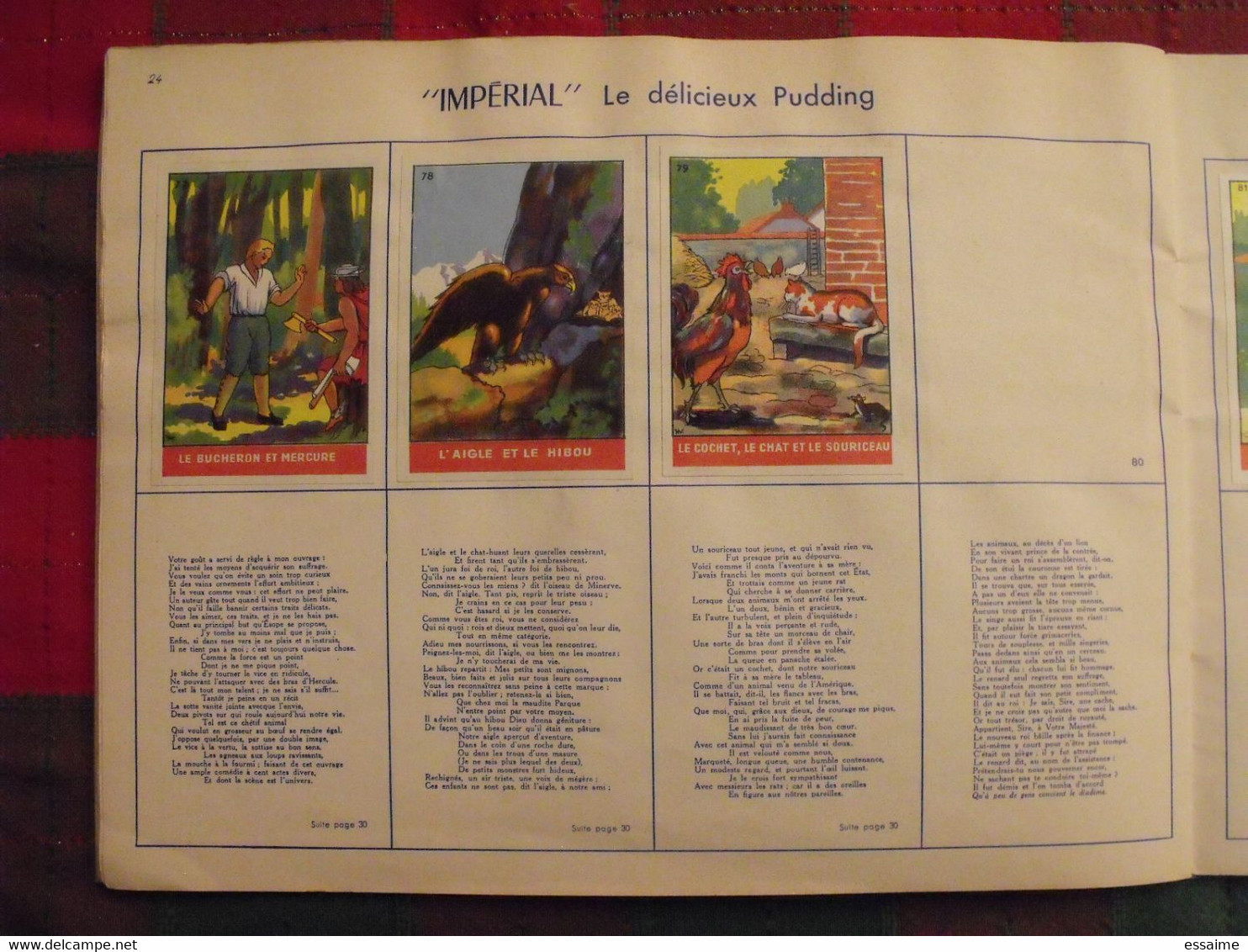 album d'images Fables de La Fontaine. flan entremets Impérial. contient 74/96 images. vers 1960. lot 3