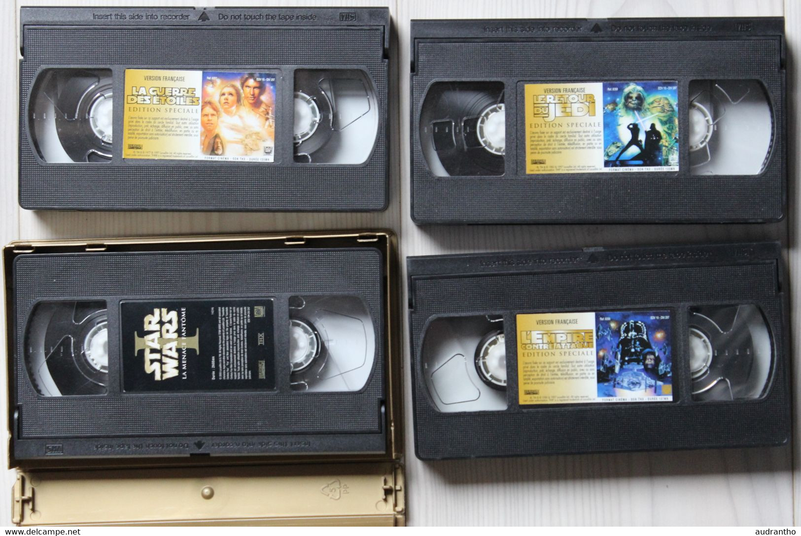 4 Cassettes Vidéos VHS Collector STAR WARS La Guerre Des étoiles L'empire Contre Attaque Retour Du Jedi Menace Fantôme - Colecciones & Series