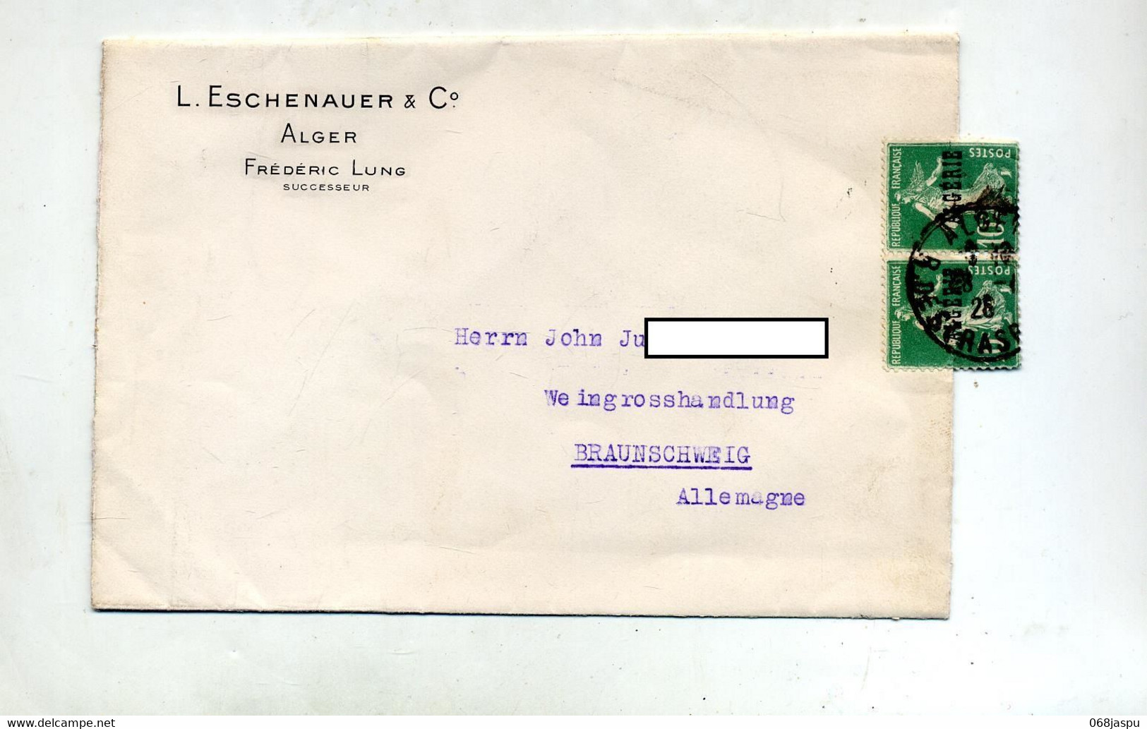 Lettre Cachet Sur Semeuse Surchargé Algerie - Covers & Documents