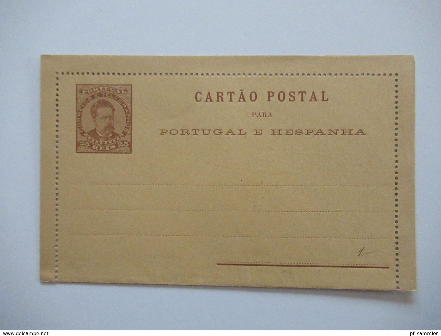 Portugal Ganzsachen ab ca. 1889 - 1900 Auslandskarten 1x ungebrauchte Doppelkarte /verschiedene Stempel insgesamt 55 Stk