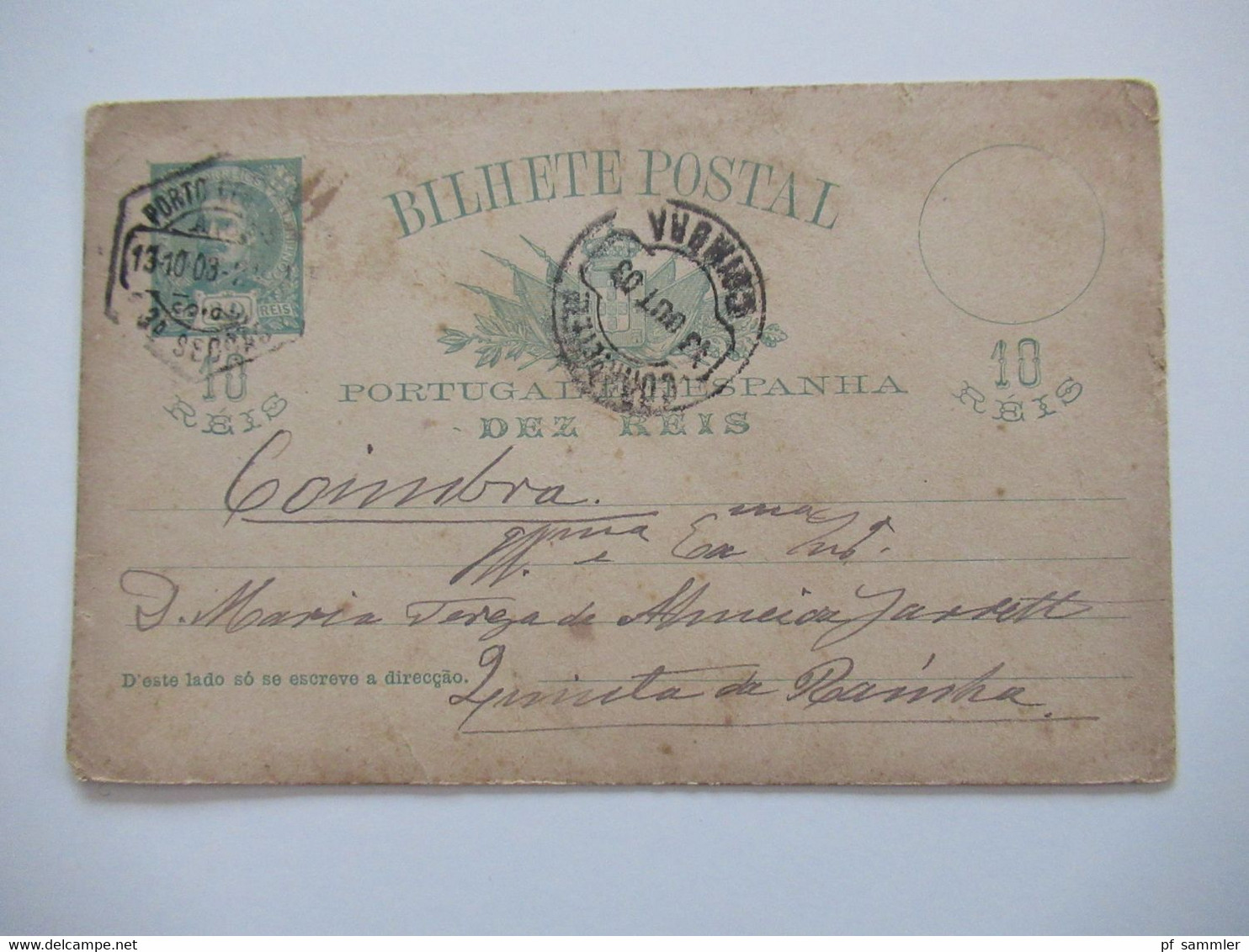 Portugal Ganzsachen ab ca. 1889 - 1900 Auslandskarten 1x ungebrauchte Doppelkarte /verschiedene Stempel insgesamt 55 Stk