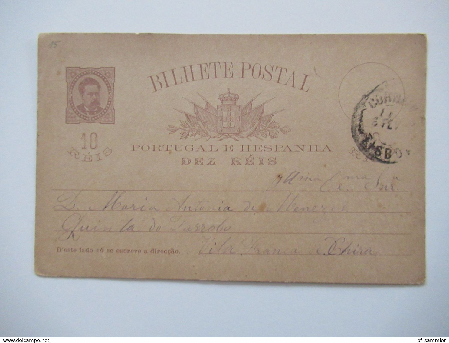 Portugal Ganzsachen ab ca. 1889 - 1900 Auslandskarten 1x ungebrauchte Doppelkarte /verschiedene Stempel insgesamt 55 Stk