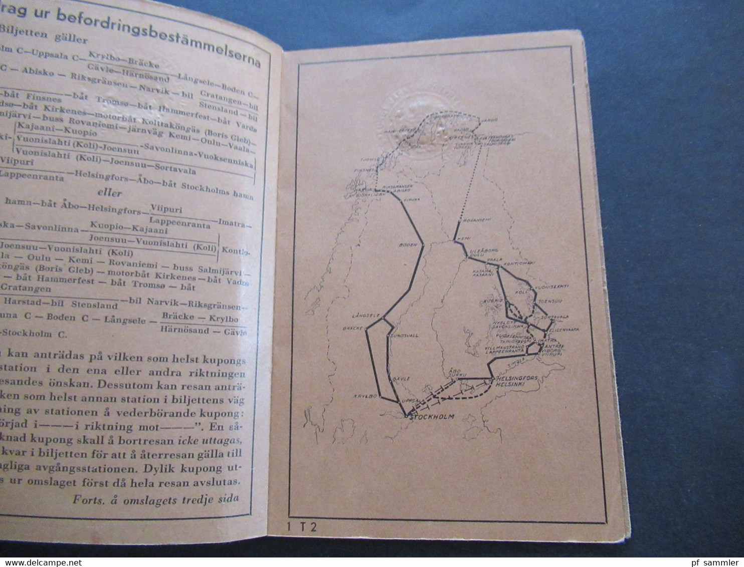 Schweden 1939 Rundtur T2 Bodens Central Nordisk Rundresetrafik Rundreise Ticket Ab Stockholm Zug / Schiff?? - Europa