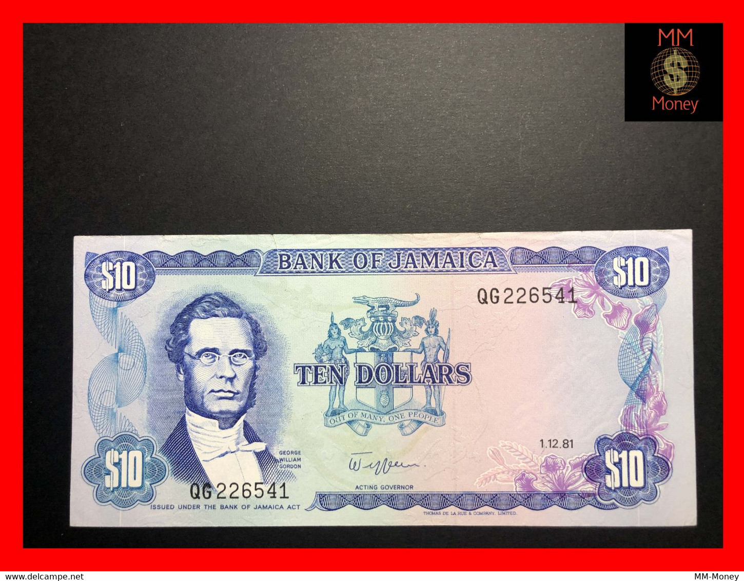 JAMAICA 10 $  1.12.1981  P. 67   Tear  XF - Jamaique