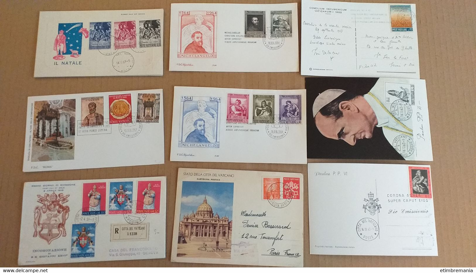 LOT N° E 154 VATICAN + ITALIE  Un Bon Lot De Lettres ,blocs 1er Jours Et Divers - Collezioni (in Album)