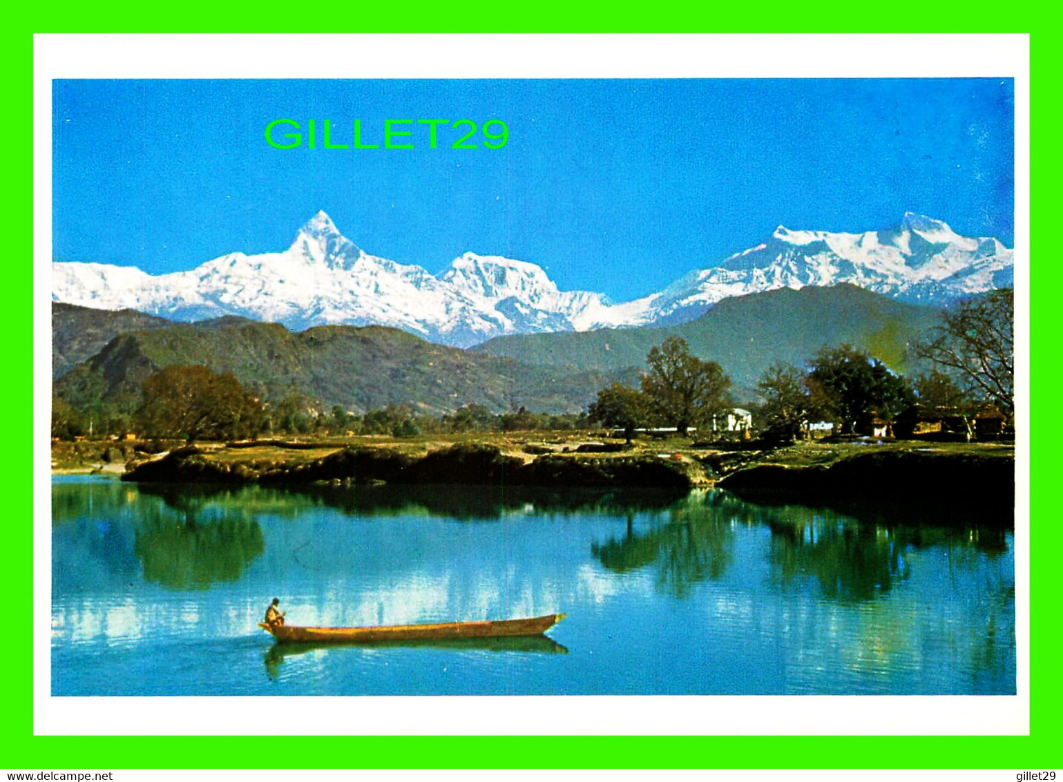 PHEWA LAKE, NÉPAL - WITH  MT. MACHAPUCHARE AND MT. ANNAPURNA - NEW HOTEL CRYSTAL, POKHARA - - Népal