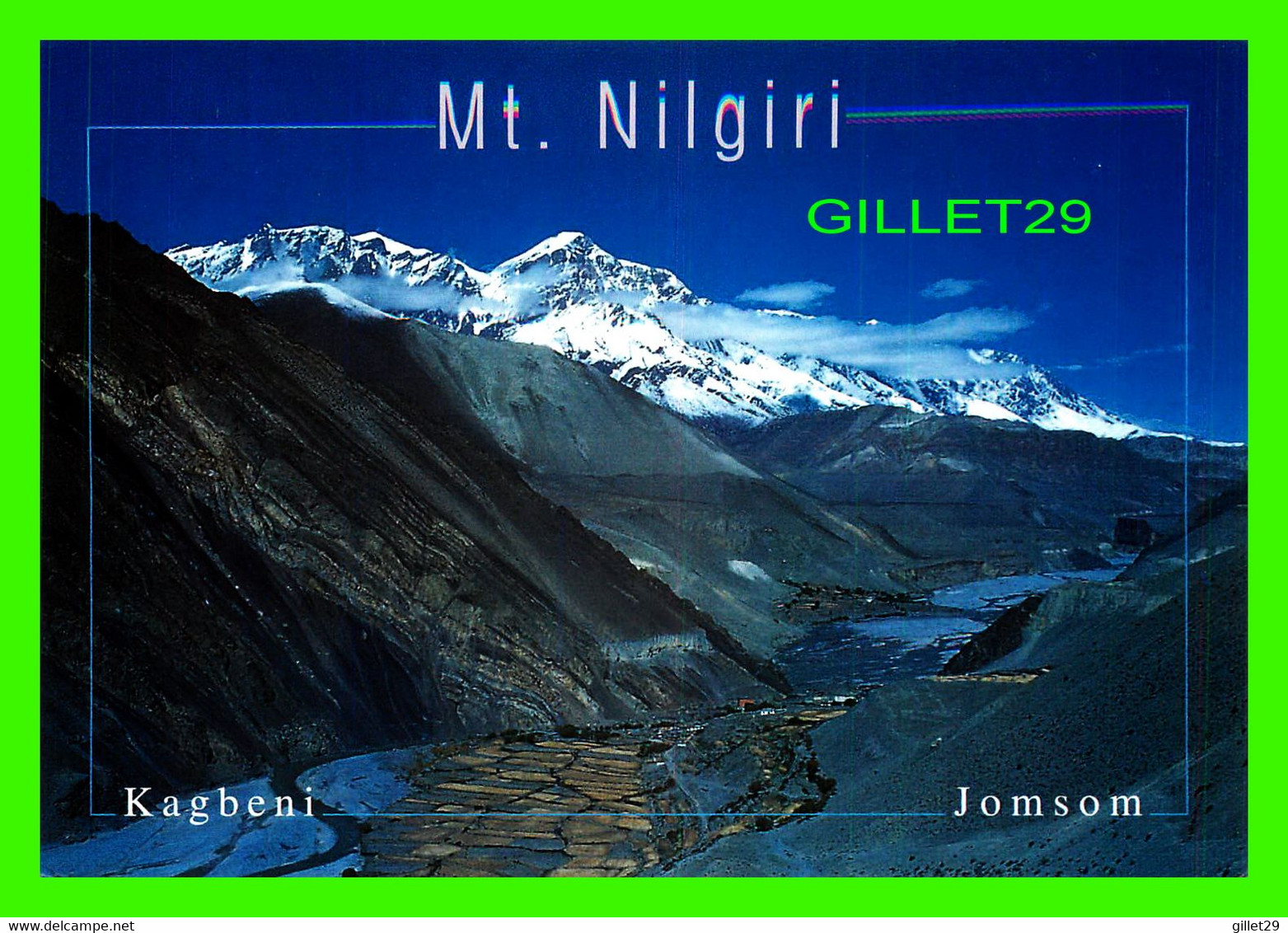 KAGBERI, NÉPAL - MT. NILGIRI & CITY OF KAGBENI FROM JOMSOM-  B. L. TRADERS - PHOTO, LEKH B. RUMBA - - Népal