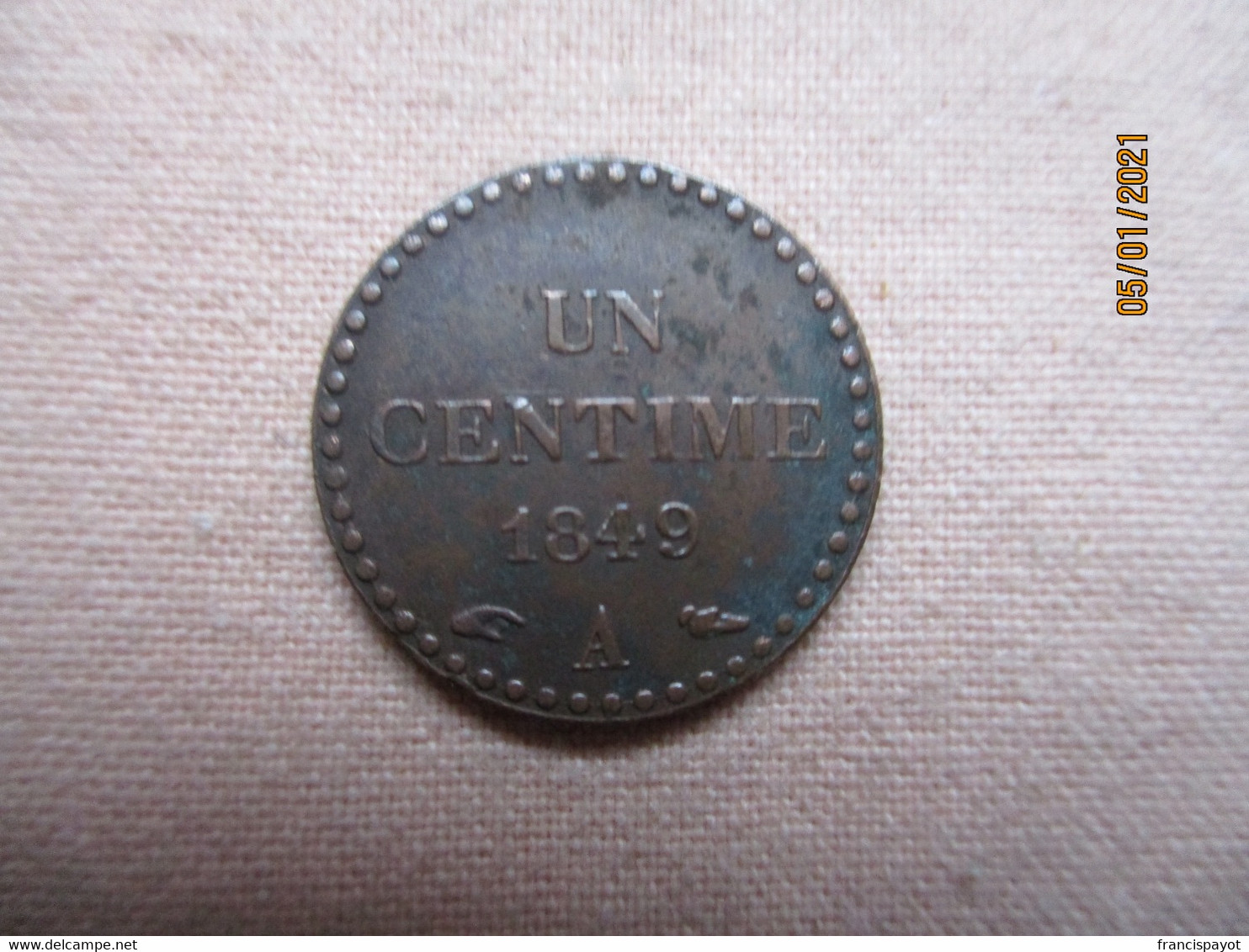 France 1 Centime 1849 A - 1 Centime