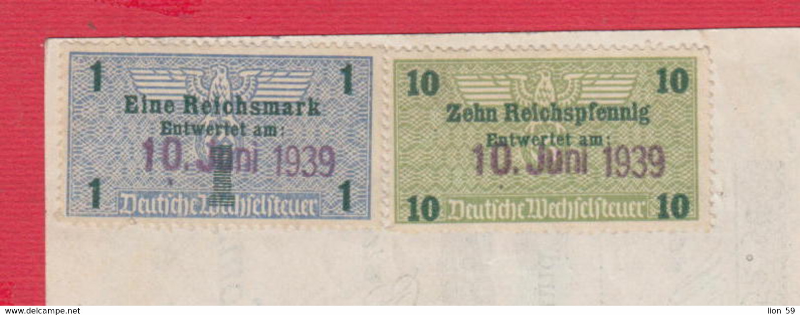 257661 / Germany 1939 - 1+10 Deutsche Wechselsteuer Revenue Fiscaux , Order Reichsbank Berlin , Deutschland Allemagne - 1900 – 1949