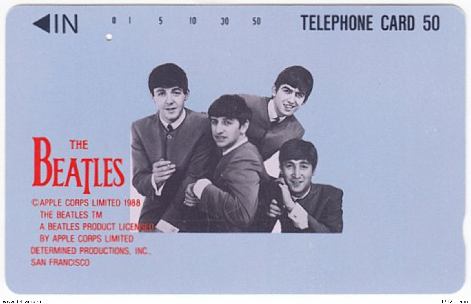 JAPAN P-468 Magnetic NTT [110-38735] - Musicians, The Beatles - Used - Japón