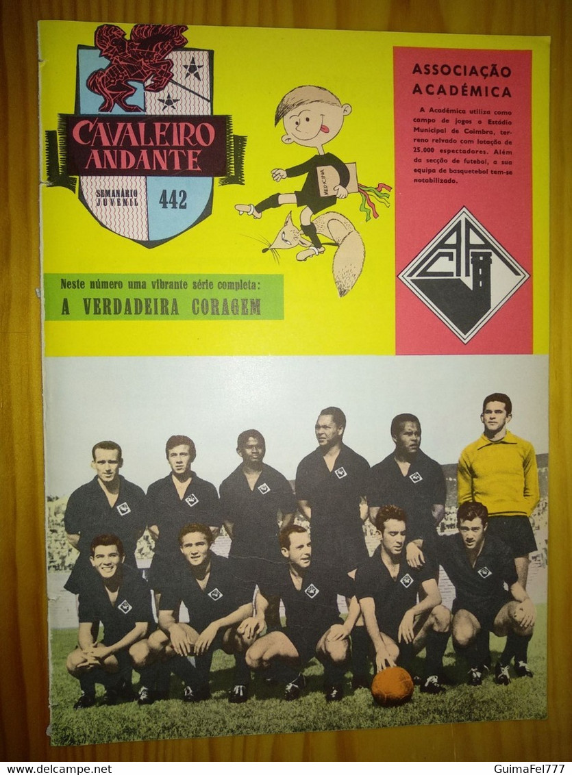 Revista Nº 442 Do CAVALEIRO ANDANTE, Portuguese Magazine - Capa CLUBE ACADÉMICA DE COIMBRA, Ano / Year 1960 - Cómics & Mangas (otros Lenguas)