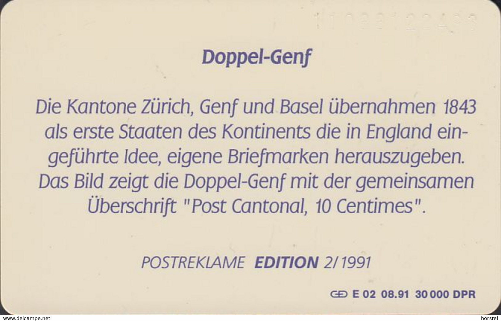 GERMANY E02/91 - Briefmarke - Doppel-Genf - Stamp - E-Reeksen : Uitgave - D. Postreclame