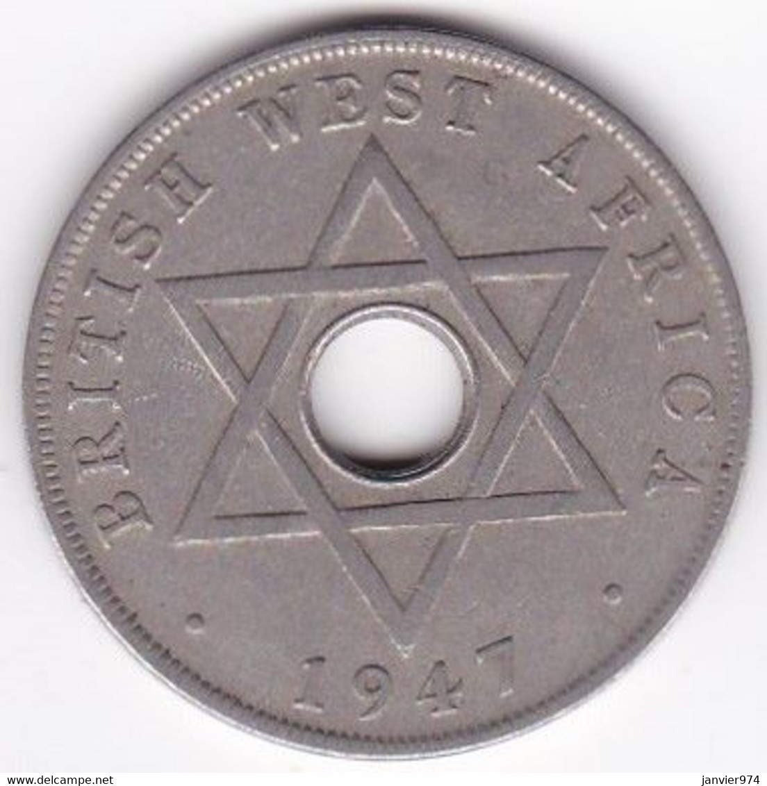 British West Africa 1 Penny 1947 SA George VI, En Cupronickel, KM# 19 - Andere - Afrika