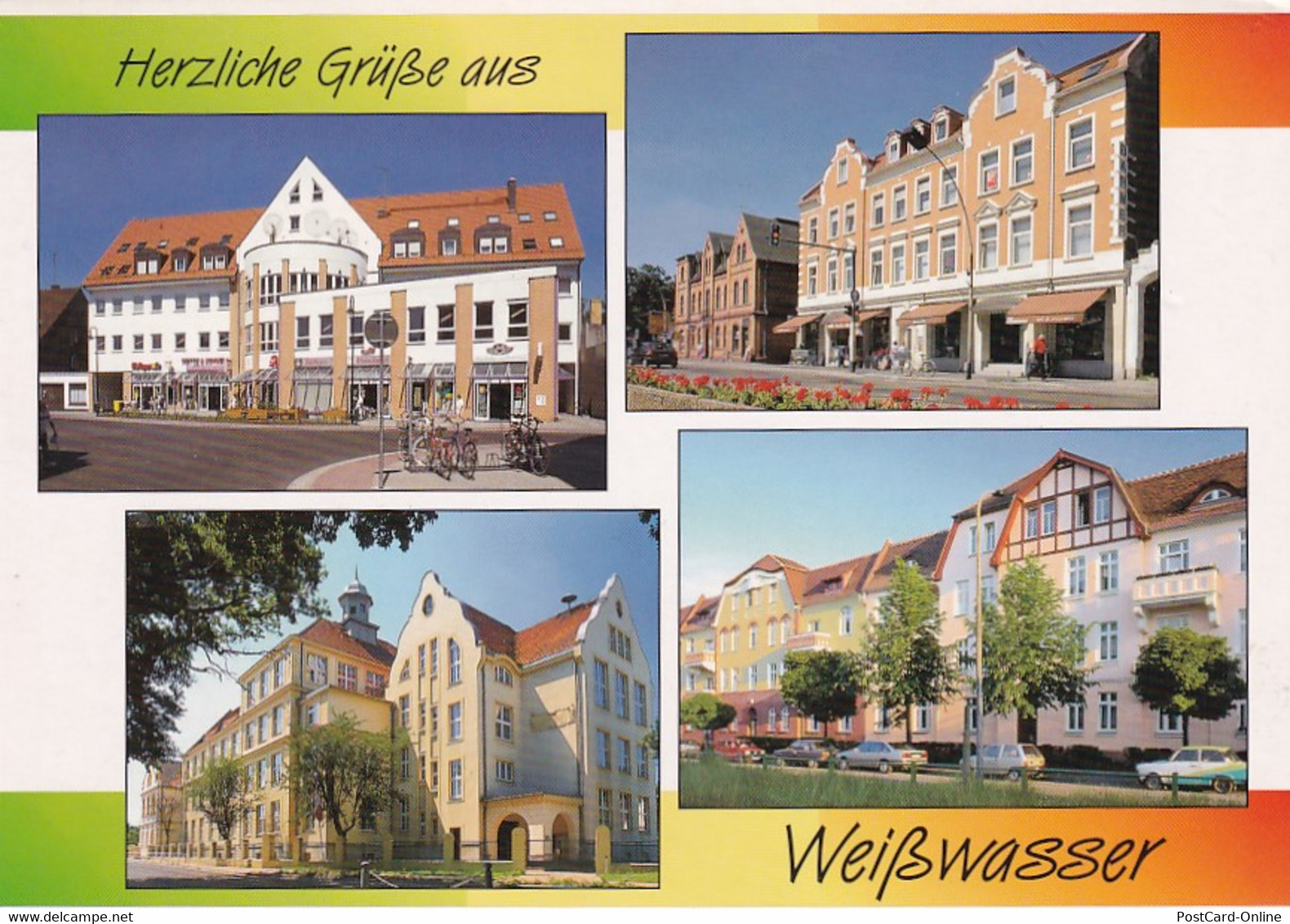 3918 - Deutschland - Weißwasser , Muskauer Platz , Pestalozzischule , Gartenstraße - Nicht Gelaufen - Weisswasser (Oberlausitz)