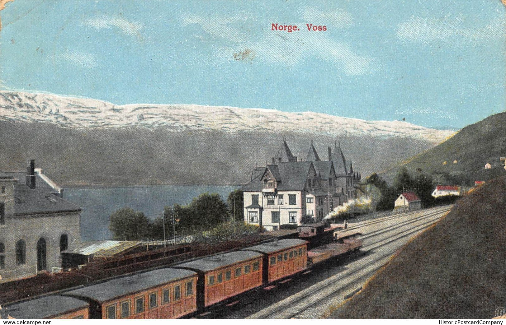 VOSS VESTLAND NORWAY~PANORAMA-RAILROAD-JERNBANE~1910 POSTCARD 51053 - Norvegia