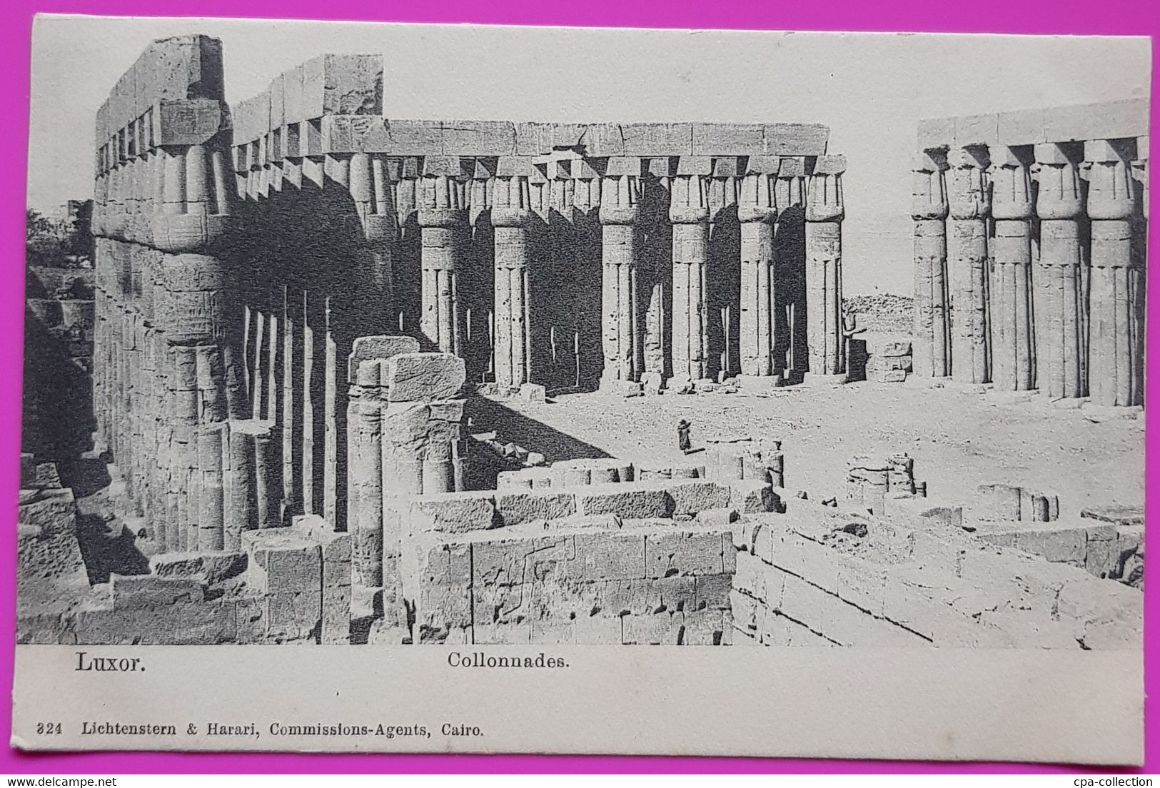 Cpa Egypte Luxor Collonnades Vers 1900 Carte Postale Afrique Egypt Louxor - Louxor