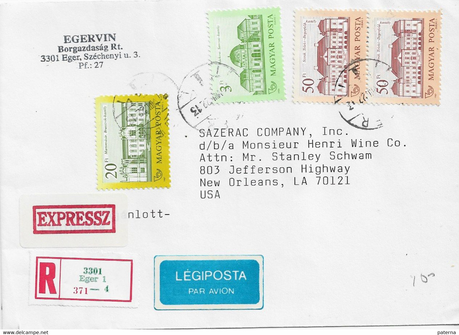 3576   Carta  Urgente, Certificada Eger  1994, - Storia Postale