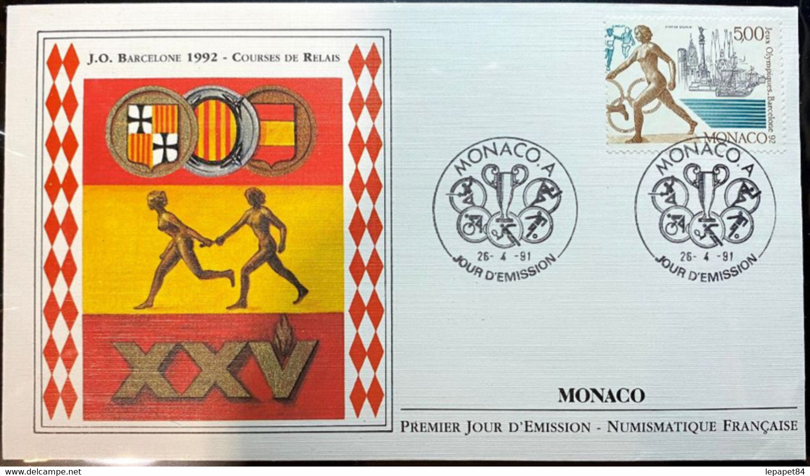 FDC - Jeux Olympiques De Barcelone - 26 Avril 1991 - Cachet De Monaco - Storia Postale