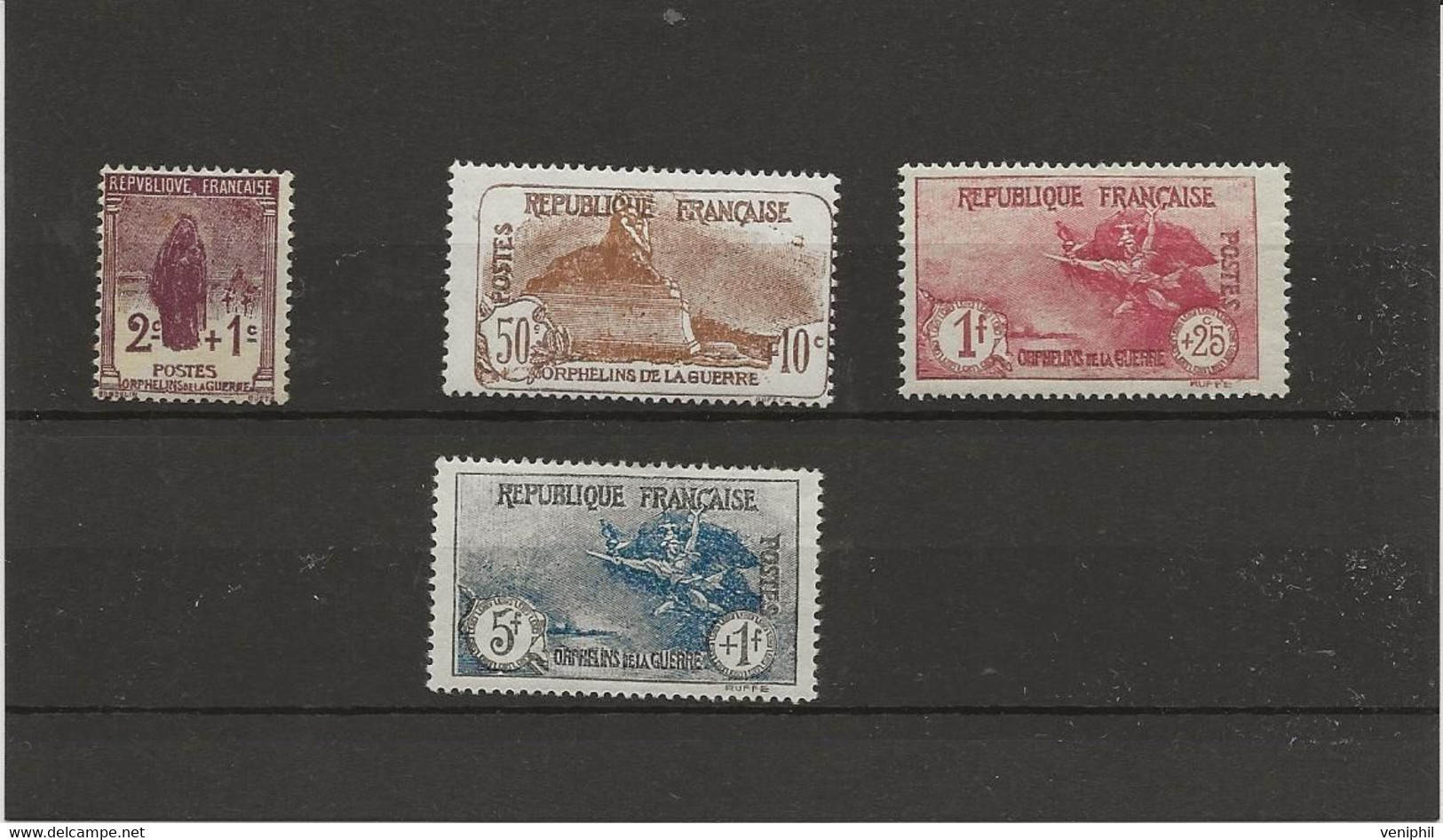 3 EME SERIE ORPHELINS N° 229 à 232  NEUF INFIME ADHERENCE- ANNEE 1926-27 - COTE : 210 € - Nuevos