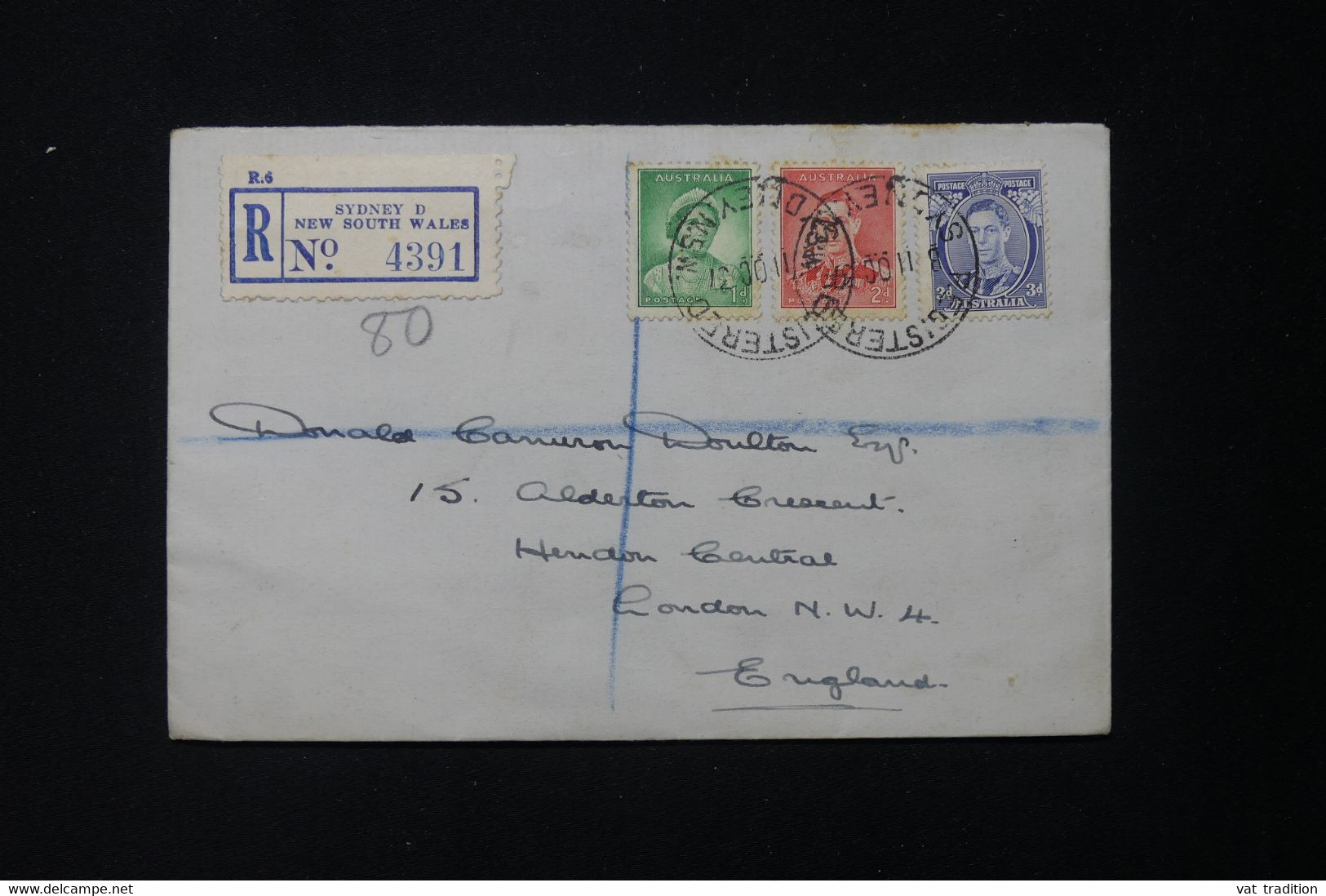 AUSTRALIE - Enveloppe En Recommandé De Sydney Pour Londres En 1937 - L 84062 - Lettres & Documents