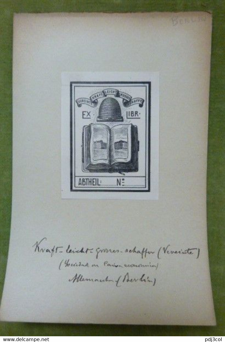 Ex-libris Illustré Vers 1900 - Allemagne - KRAFT-LEICHT-GROSSES -SCHAFFT - Bookplates